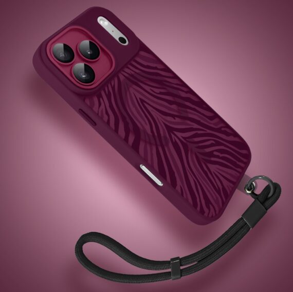 Etui do iPhone 17 Pro Max, Color Flush z Magsafe, z osłoną aparatu, hipnotyczna zebra, wiśniowe (1)