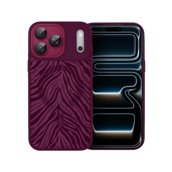 Etui do iPhone 17 Pro Max, Color Flush z Magsafe, z osłoną aparatu, hipnotyczna zebra, wiśniowe (4)