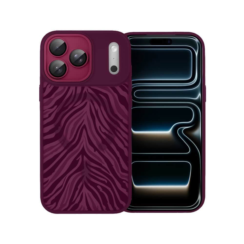 Etui do iPhone 17 Pro Max, Color Flush z Magsafe, z osłoną aparatu, hipnotyczna zebra, wiśniowe