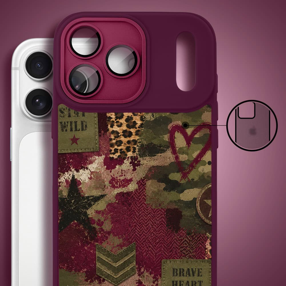 Etui do iPhone 17 Pro Max, Color Flush z Magsafe, z osłoną aparatu, rebel soul, wiśniowe (1)