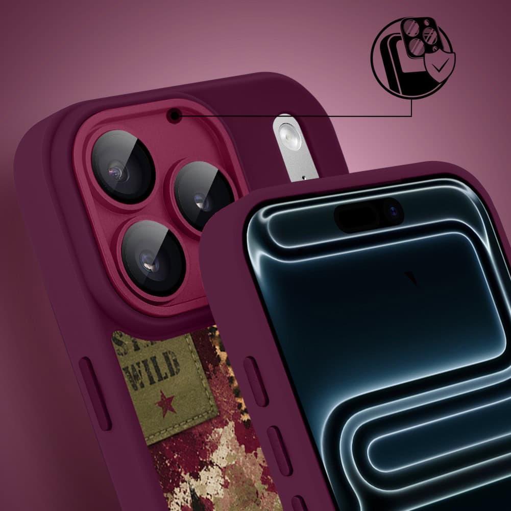 Etui do iPhone 17 Pro Max, Color Flush z Magsafe, z osłoną aparatu, rebel soul, wiśniowe (3)