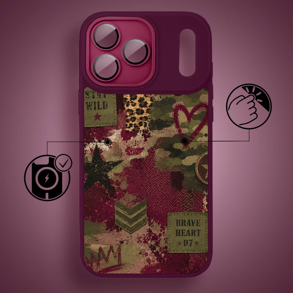 Etui do iPhone 17 Pro Max, Color Flush z Magsafe, z osłoną aparatu, rebel soul, wiśniowe (6)