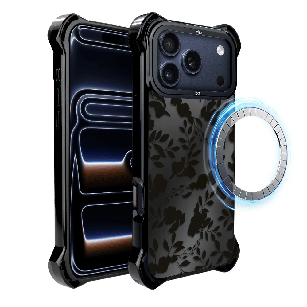Etui do iPhone 17 Pro Max IBIZU DropGuard Ultra z MagSafe, Midnight, Cienie liści, poprawne (1)