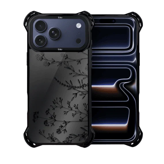 Etui do iPhone 17 Pro Max IBIZU DropGuard Ultra z MagSafe, Midnight, Dotyk kwiatów (4)