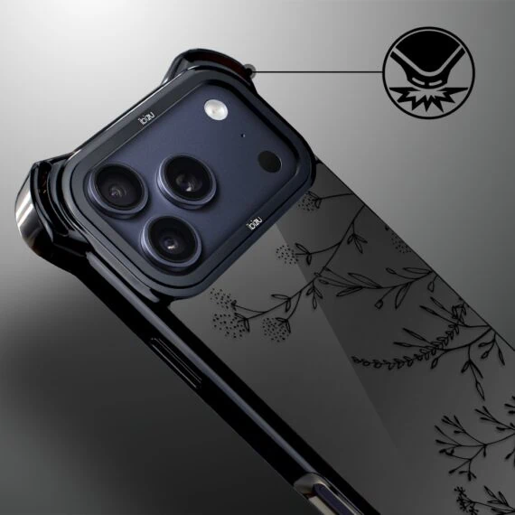 Etui do iPhone 17 Pro Max IBIZU DropGuard Ultra z MagSafe, Midnight, Dotyk kwiatów (8)