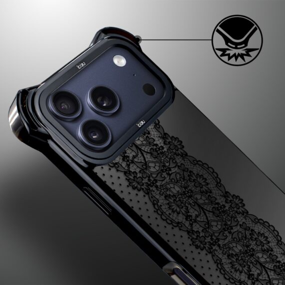 Etui do iPhone 17 Pro Max IBIZU DropGuard Ultra z MagSafe, Midnight, Ornamentowa koronka (1)