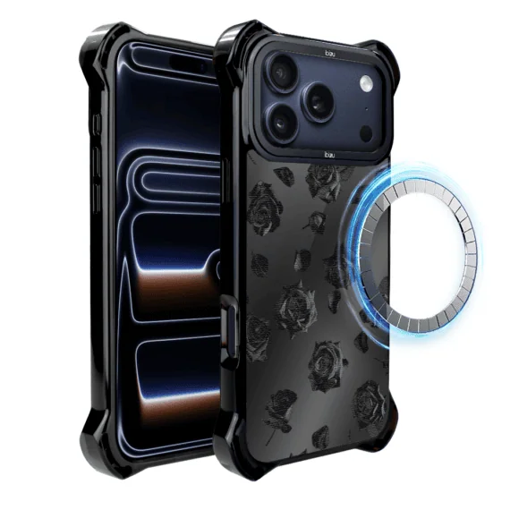 Etui do iPhone 17 Pro Max IBIZU DropGuard Ultra z MagSafe, Midnight, Sen róż, poprawne (5)