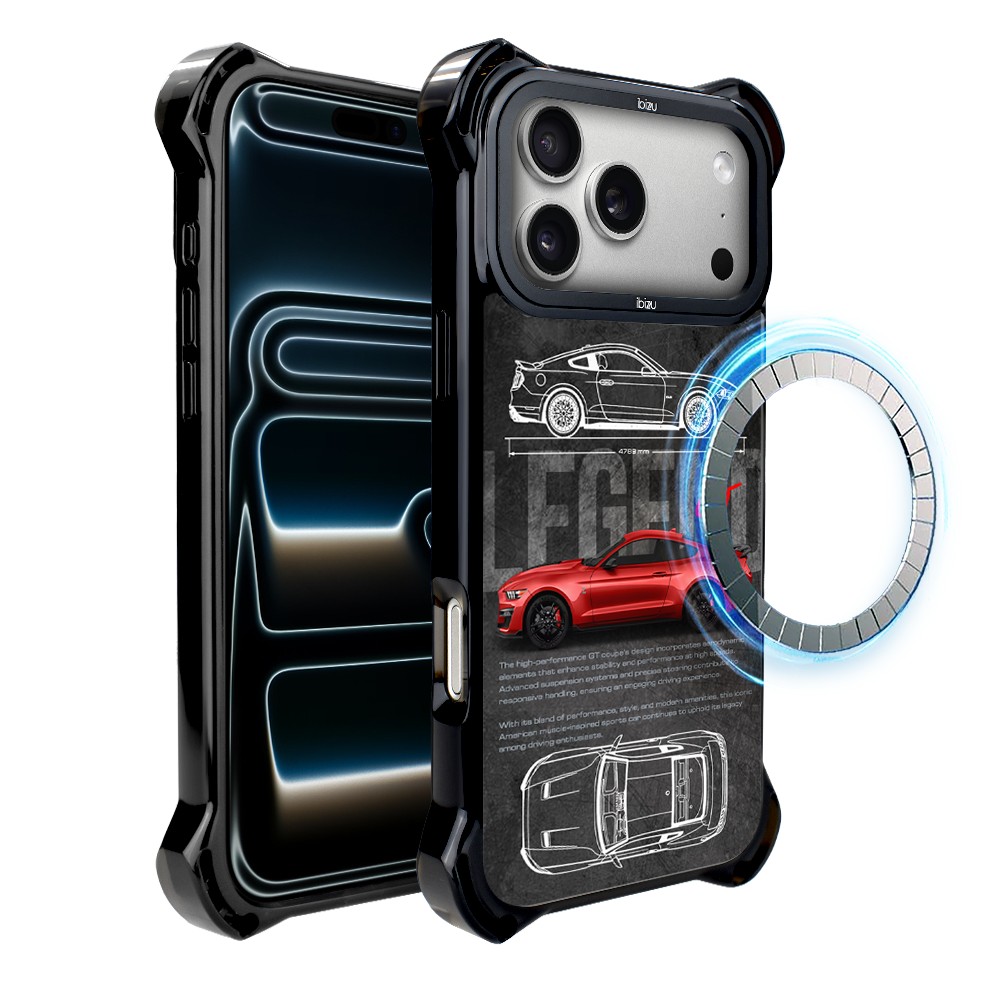 Etui do iPhone 17 Pro Max IBIZU DropGuard Ultra z MagSafe, TechDrive, GT V8 “Coyote”