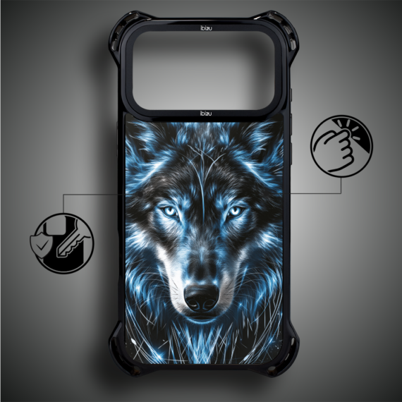 Etui do iPhone 17 Pro Max IBIZU DropGuard Ultra z MagSafe, Wilki, Lodowy wilk (1)