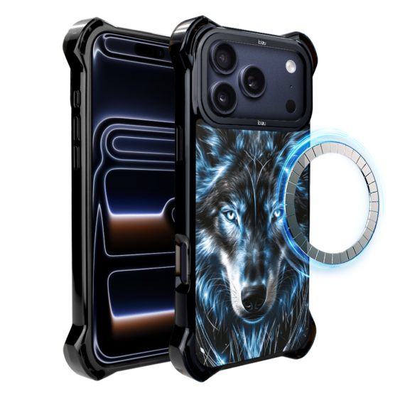 Etui do iPhone 17 Pro Max IBIZU DropGuard Ultra z MagSafe, Wilki, Lodowy wilk (2)