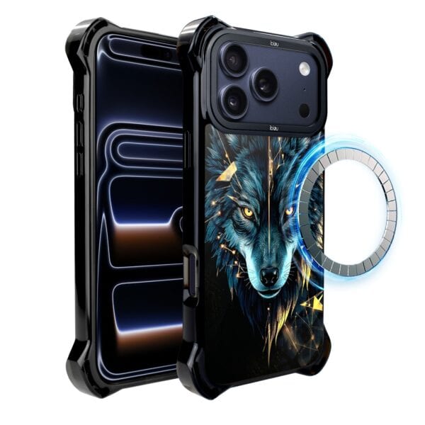 Etui do iPhone 17 Pro Max IBIZU DropGuard Ultra z MagSafe, Wilki, Wilk mocy