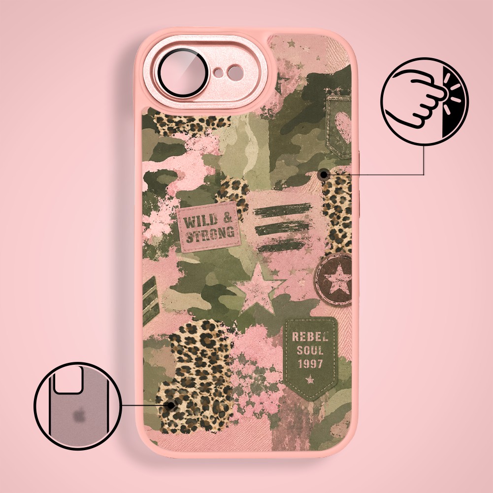 Etui do iPhone 17e Color Flush z MagSafe, z osłoną aparatu, Wild & Strong, różowe (2)