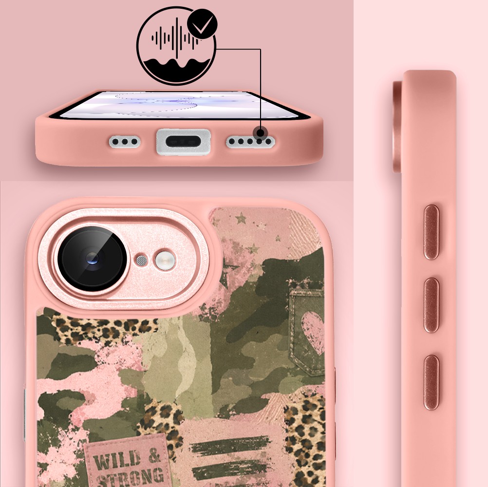 Etui do iPhone 17e Color Flush z MagSafe, z osłoną aparatu, Wild & Strong, różowe (6)