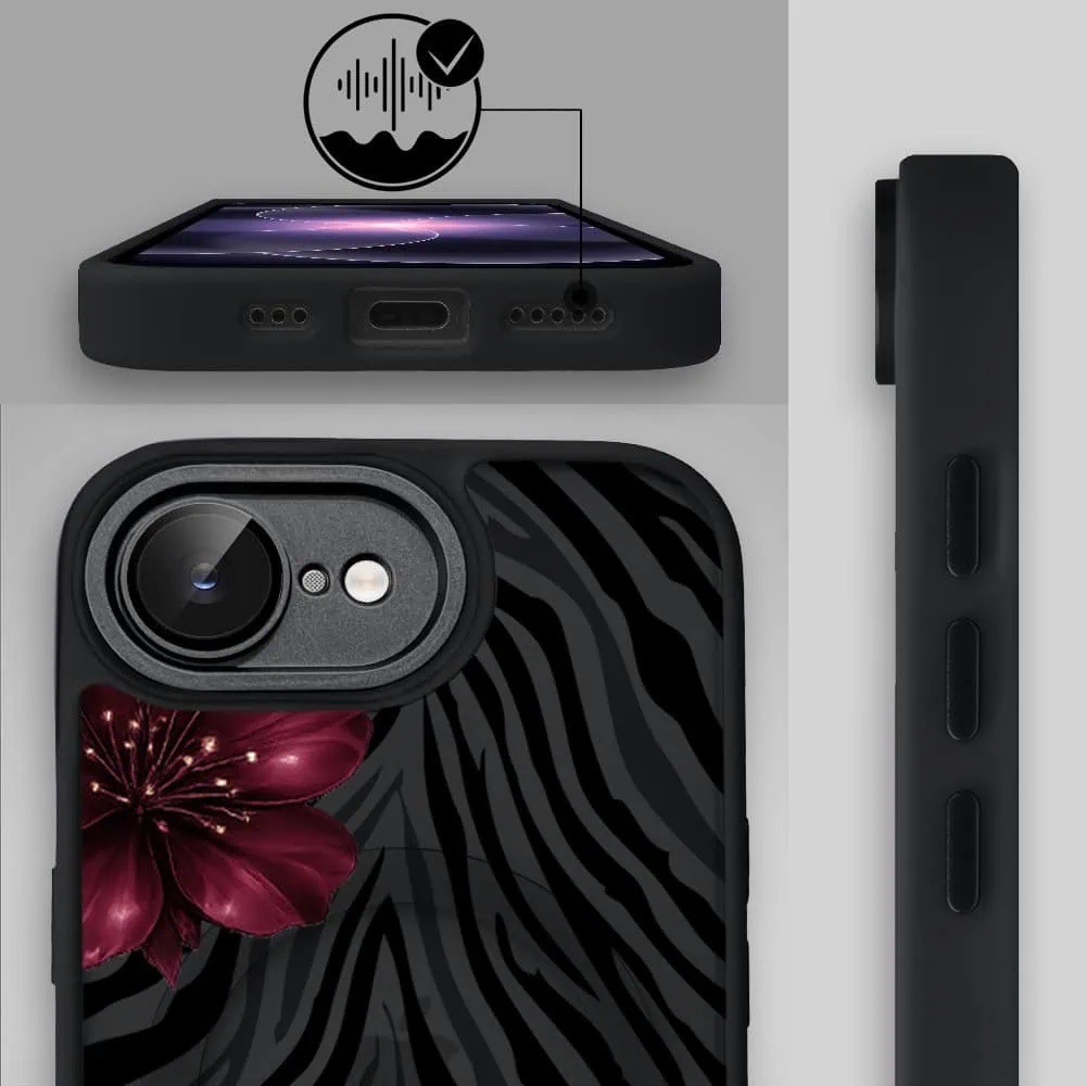 Etui do iPhone 17e Color Flush z MagSafe, z osłoną aparatu, bordowa egzotyka, czarne (7)