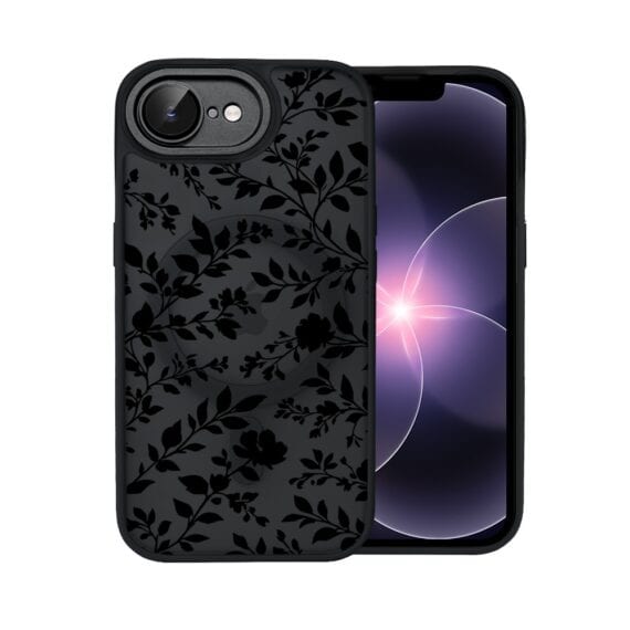 Etui do iPhone 17e Color Flush z MagSafe, z osłoną aparatu, cienisty ogród, czarne (4)