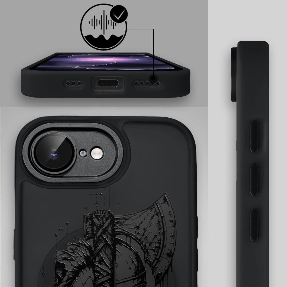 Etui do iPhone 17e Color Flush z MagSafe, z osłoną aparatu, dusza wojownika, czarne (7)
