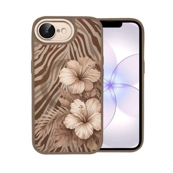 Etui do iPhone 17e Color Flush z MagSafe, z osłoną aparatu, egzotyczny hibiskus latte, pustynny brąz (7)