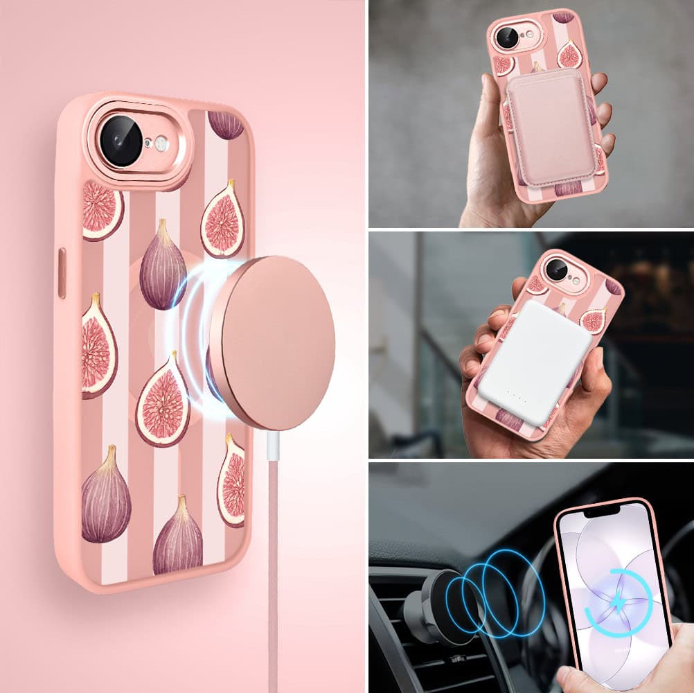 Etui do iPhone 17e Color Flush z MagSafe, z osłoną aparatu, figowa rozkosz, różowe (3)