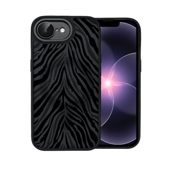 Etui do iPhone 17e Color Flush z MagSafe, z osłoną aparatu, hipnotyczna zebra, czarne (6)