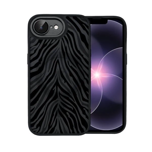 Etui do iPhone 17e Color Flush z MagSafe, z osłoną aparatu, hipnotyczna zebra, czarne