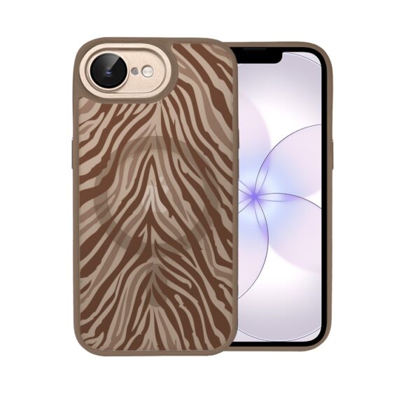 Etui do iPhone 17e Color Flush z MagSafe, z osłoną aparatu, hipnotyczna zebra, pustynny brąz (3)