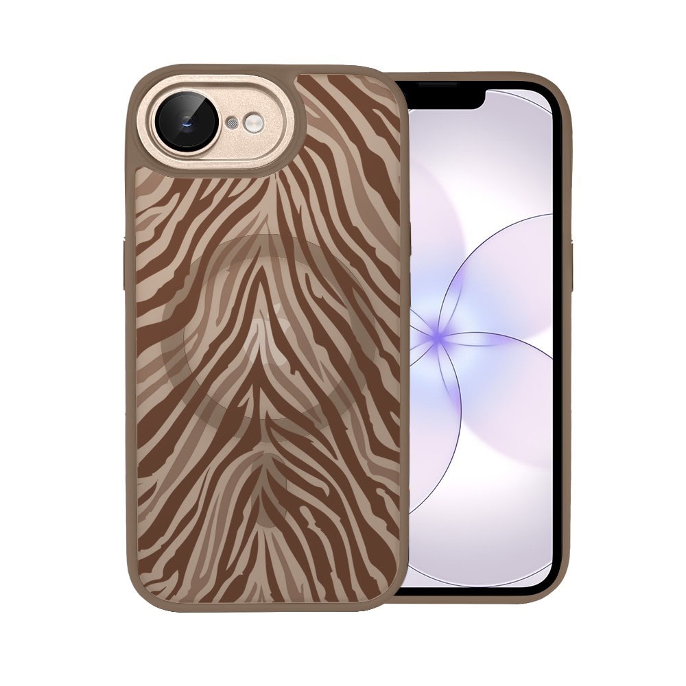 Etui do iPhone 17e Color Flush z MagSafe, z osłoną aparatu, hipnotyczna zebra, pustynny brąz