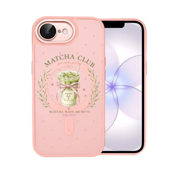Etui do iPhone 17e Color Flush z MagSafe, z osłoną aparatu, matcha club, różowe (2)