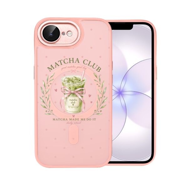 Etui do iPhone 17e Color Flush z MagSafe, z osłoną aparatu, matcha club, różowe