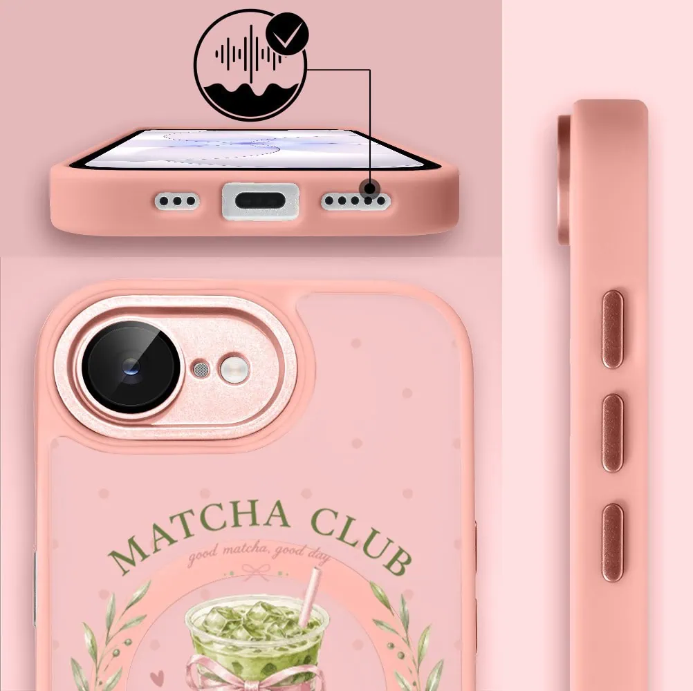 Etui do iPhone 17e Color Flush z MagSafe, z osłoną aparatu, matcha club, różowe (5)
