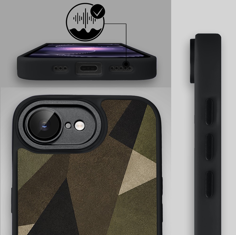 Etui do iPhone 17e Color Flush z MagSafe, z osłoną aparatu, miejskie moro, czarne (8)