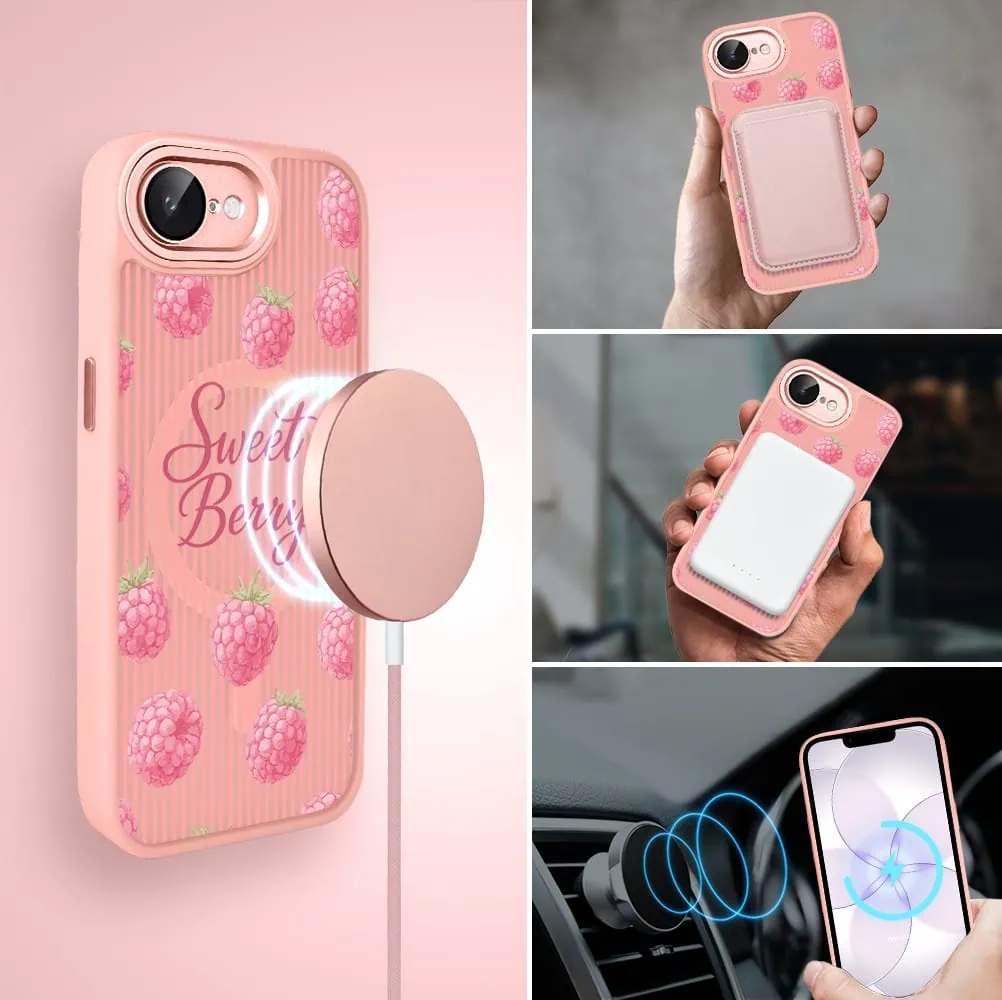Etui do iPhone 17e Color Flush z MagSafe, z osłoną aparatu, słodka malina, różowe (1)