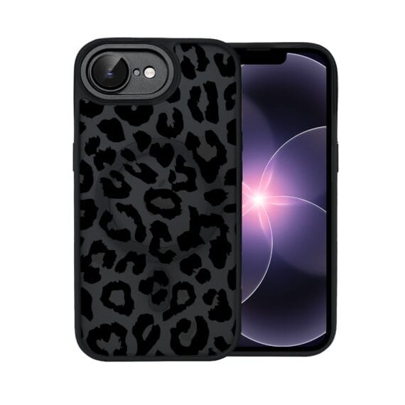 Etui do iPhone 17e Color Flush z MagSafe, z osłoną aparatu, subtelna panterka, czarne (1)