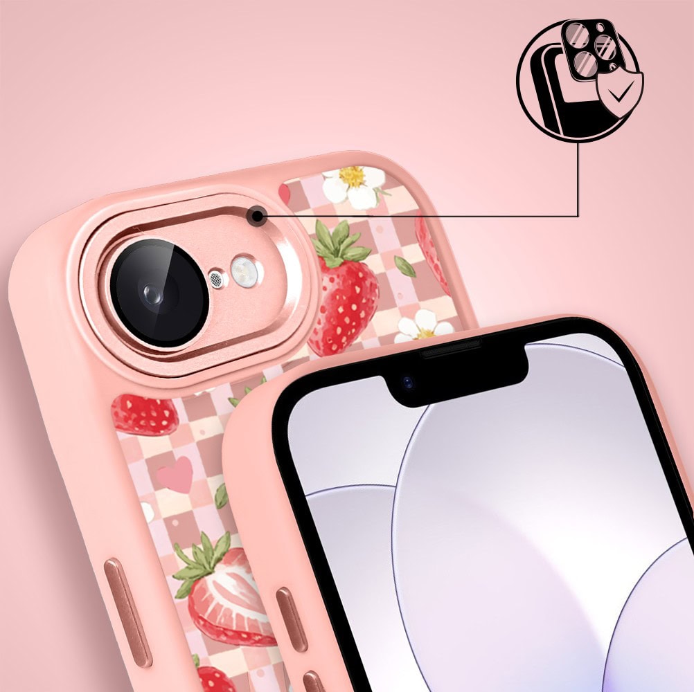 Etui do iPhone 17e Color Flush z MagSafe, z osłoną aparatu, truskawkowy piknik, różowe (7)