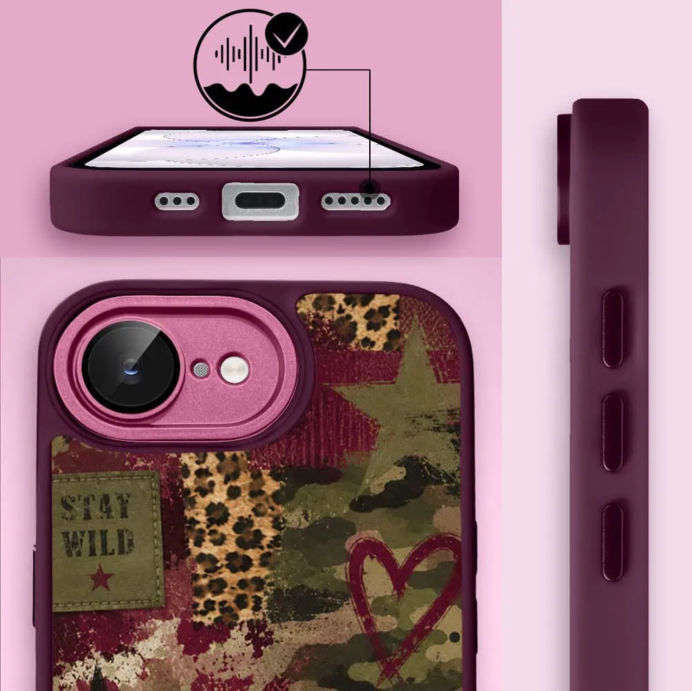 Etui do iPhone 17e, Color Flush z Magsafe, z osłoną aparatu, rebel soul, wiśniowe (2)