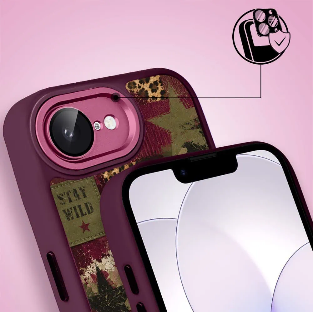 Etui do iPhone 17e, Color Flush z Magsafe, z osłoną aparatu, rebel soul, wiśniowe (3)