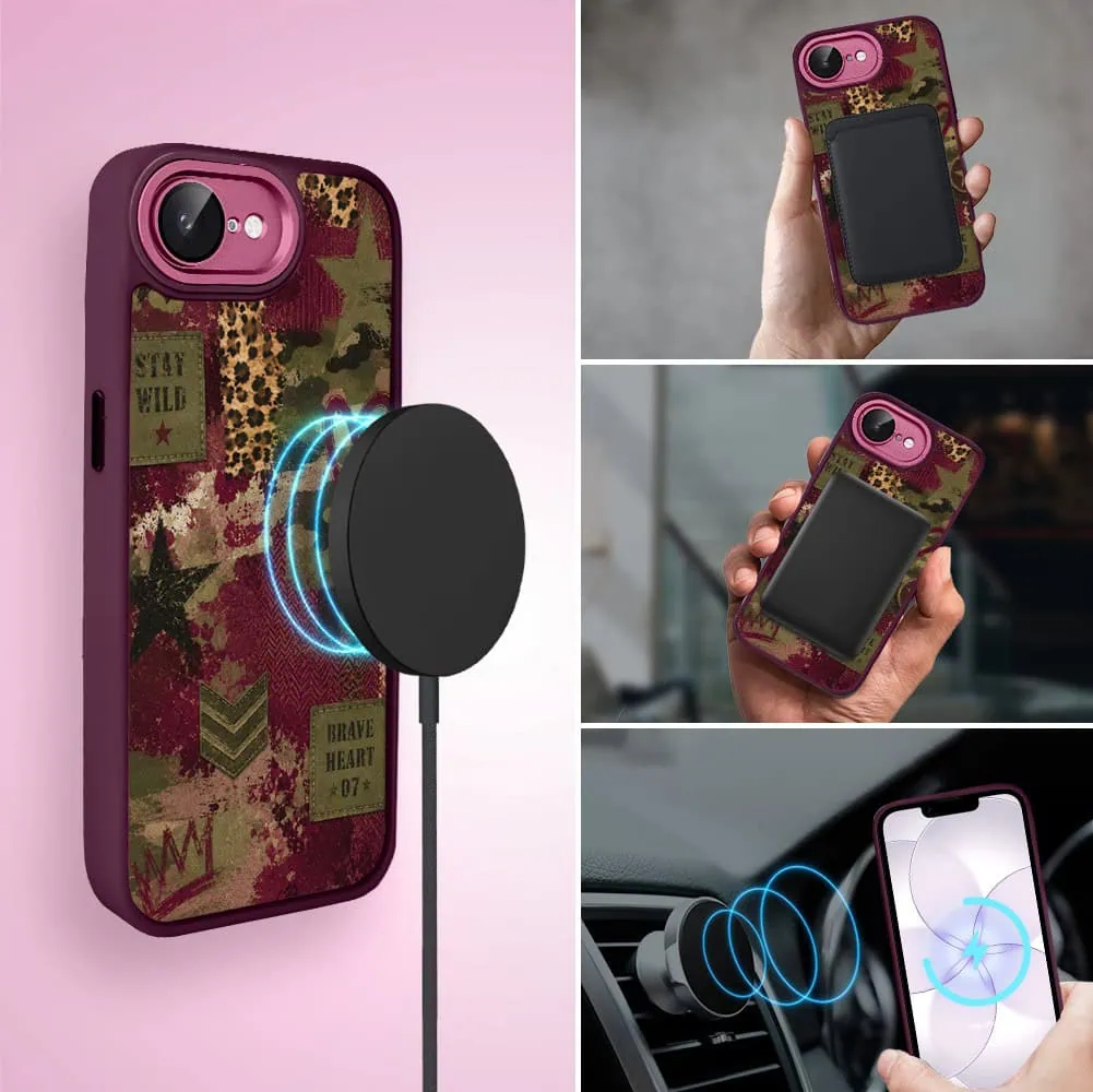 Etui do iPhone 17e, Color Flush z Magsafe, z osłoną aparatu, rebel soul, wiśniowe (5)