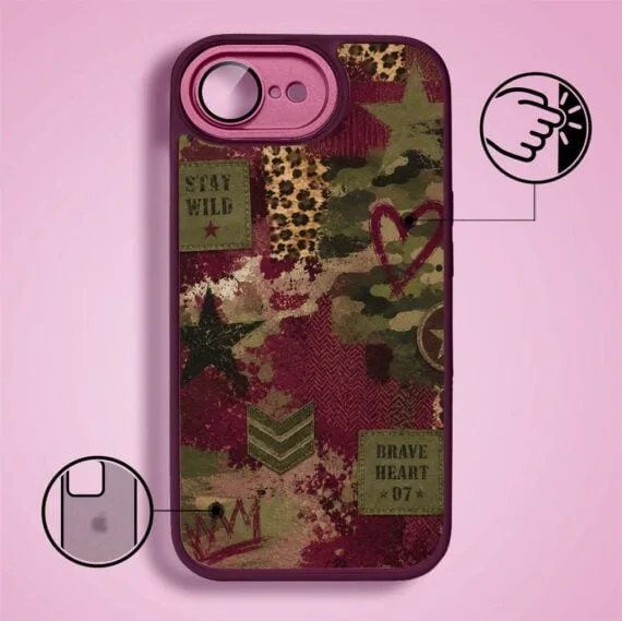 Etui do iPhone 17e, Color Flush z Magsafe, z osłoną aparatu, rebel soul, wiśniowe (6)