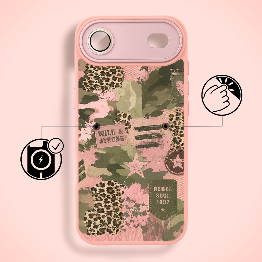 Etui do iPhone Air Color Flush z MagSafe, z osłoną aparatu, Wild & Strong, różowe (6)