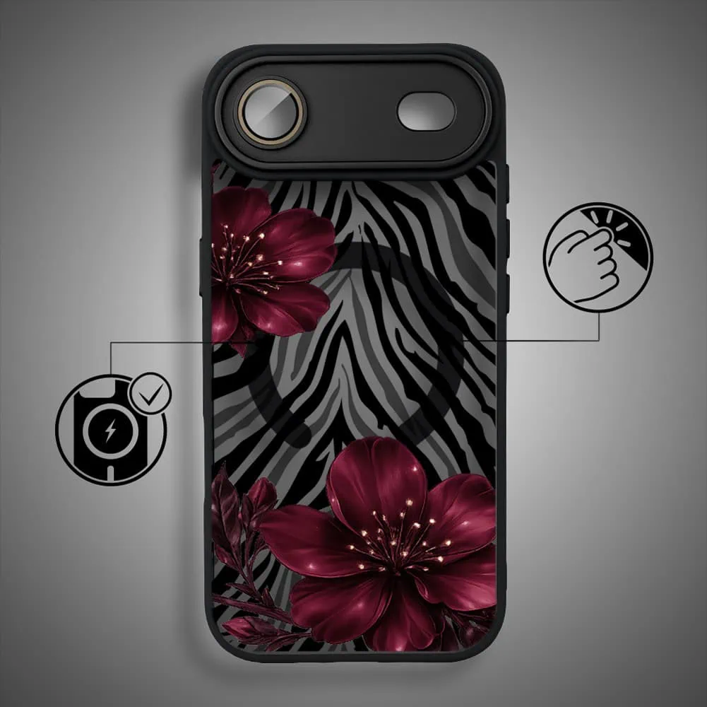 Etui do iPhone Air Color Flush z MagSafe, z osłoną aparatu, bordowa egzotyka, czarne (2)