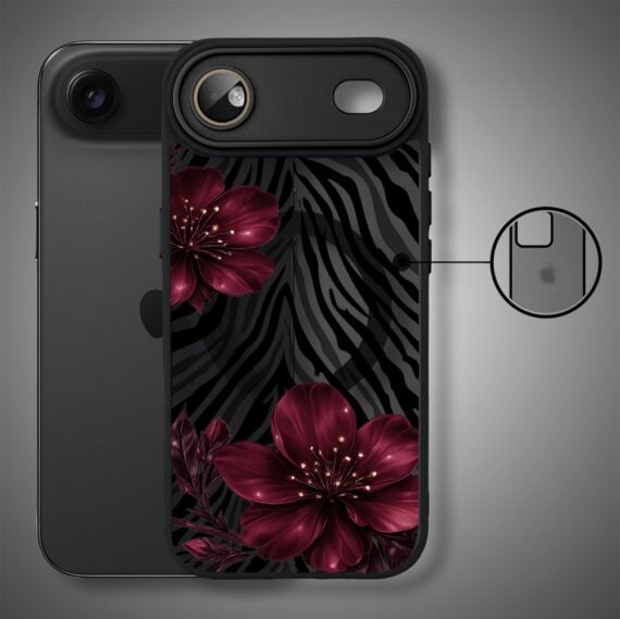 Etui do iPhone Air Color Flush z MagSafe, z osłoną aparatu, bordowa egzotyka, czarne (7)