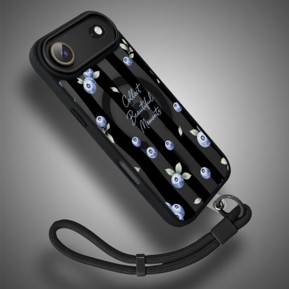 Etui do iPhone Air Color Flush z MagSafe, z osłoną aparatu, borówkowy rytm, czarne (1)