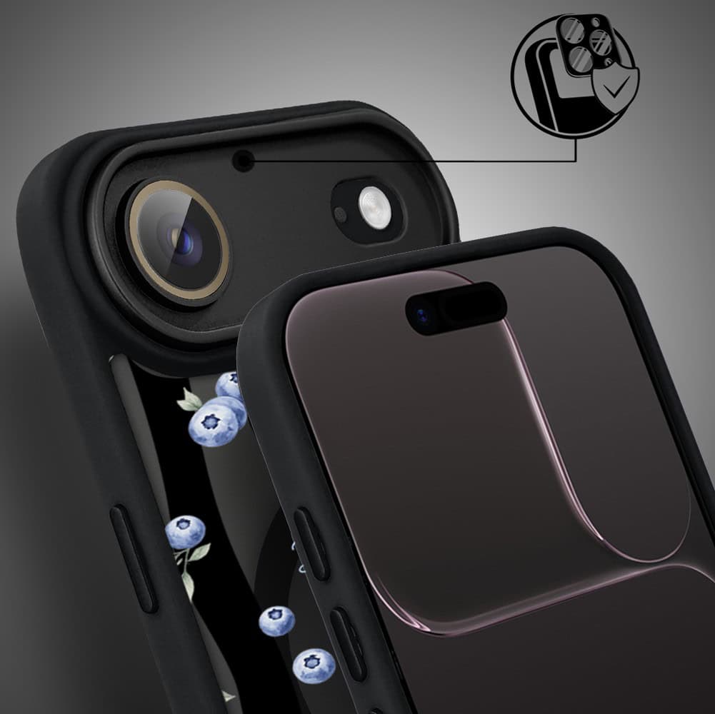 Etui do iPhone Air Color Flush z MagSafe, z osłoną aparatu, borówkowy rytm, czarne (2)