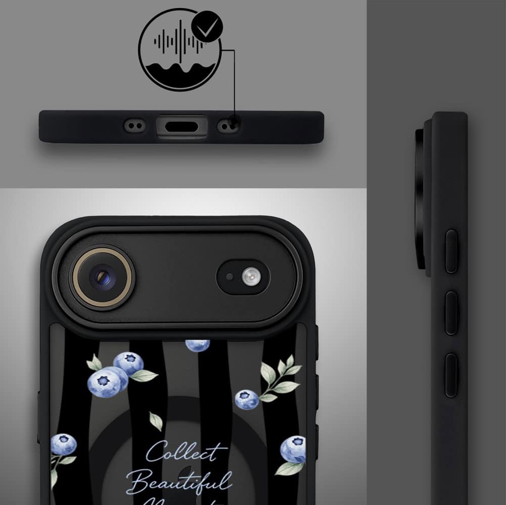 Etui do iPhone Air Color Flush z MagSafe, z osłoną aparatu, borówkowy rytm, czarne (3)