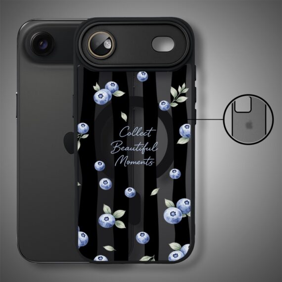 Etui do iPhone Air Color Flush z MagSafe, z osłoną aparatu, borówkowy rytm, czarne (4)
