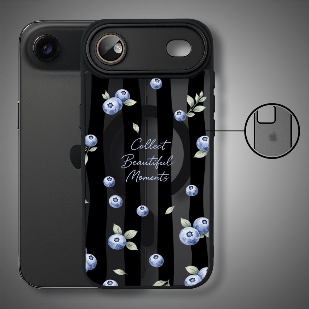 Etui do iPhone Air Color Flush z MagSafe, z osłoną aparatu, borówkowy rytm, czarne (4)