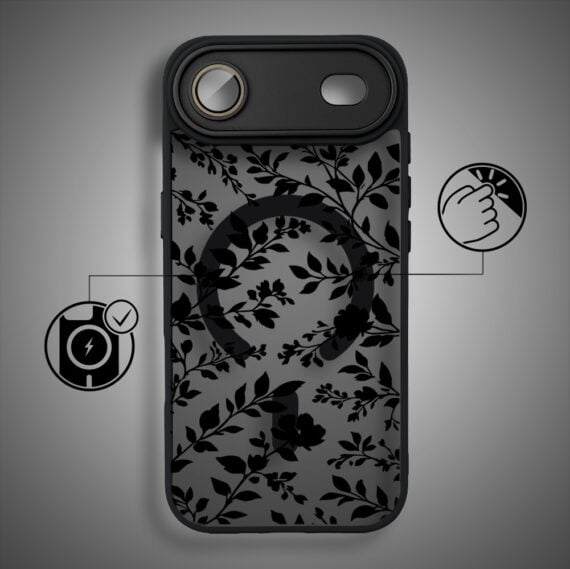 Etui do iPhone Air Color Flush z MagSafe, z osłoną aparatu, cienisty ogród, czarne (5)