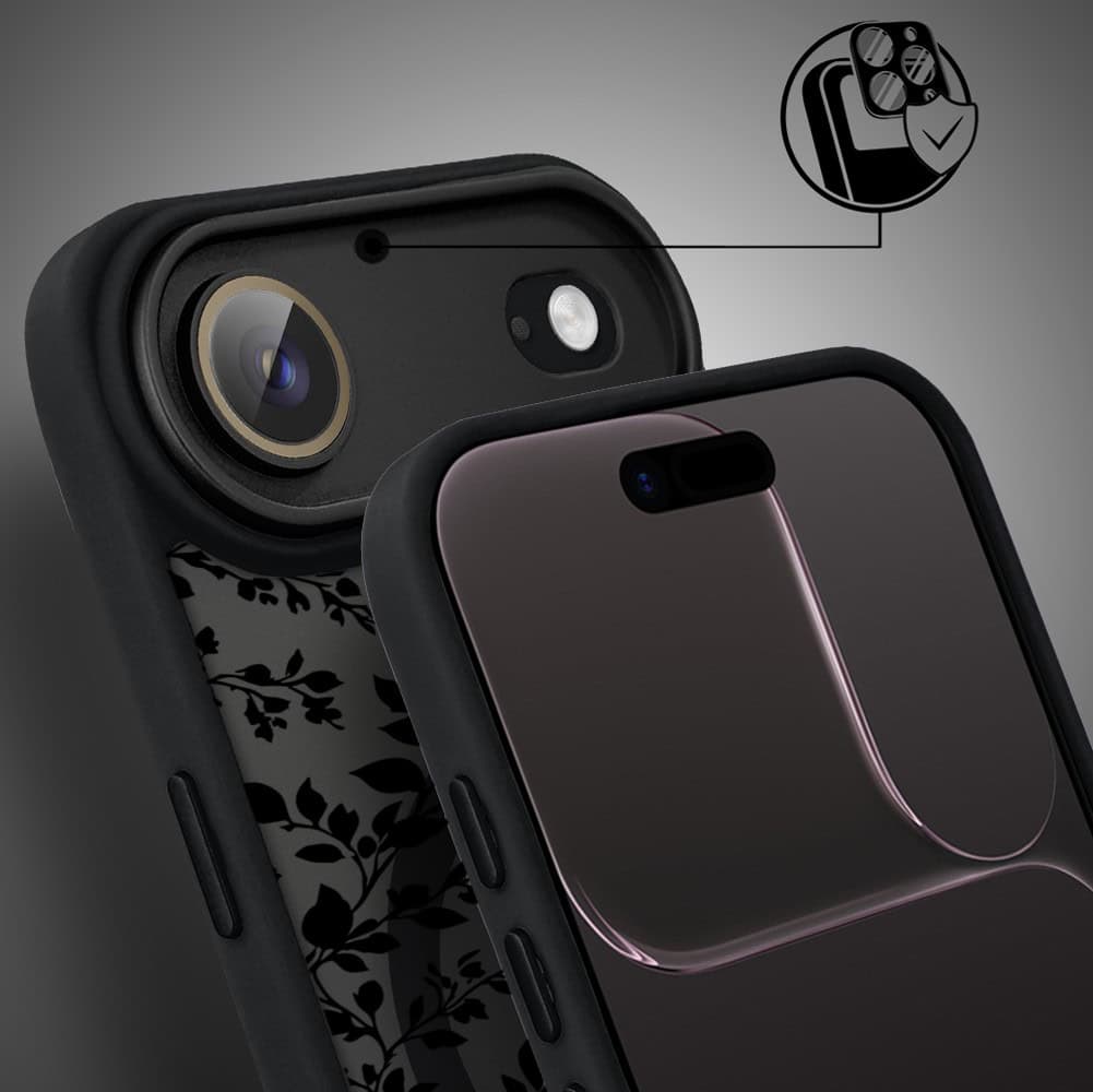 Etui do iPhone Air Color Flush z MagSafe, z osłoną aparatu, cienisty ogród, czarne (8)