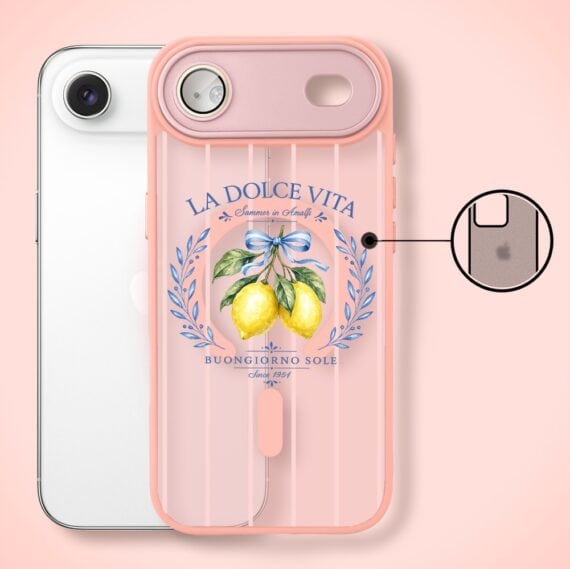 Etui do iPhone Air Color Flush z MagSafe, z osłoną aparatu, cytrynowa dolce vita, różowe (3)