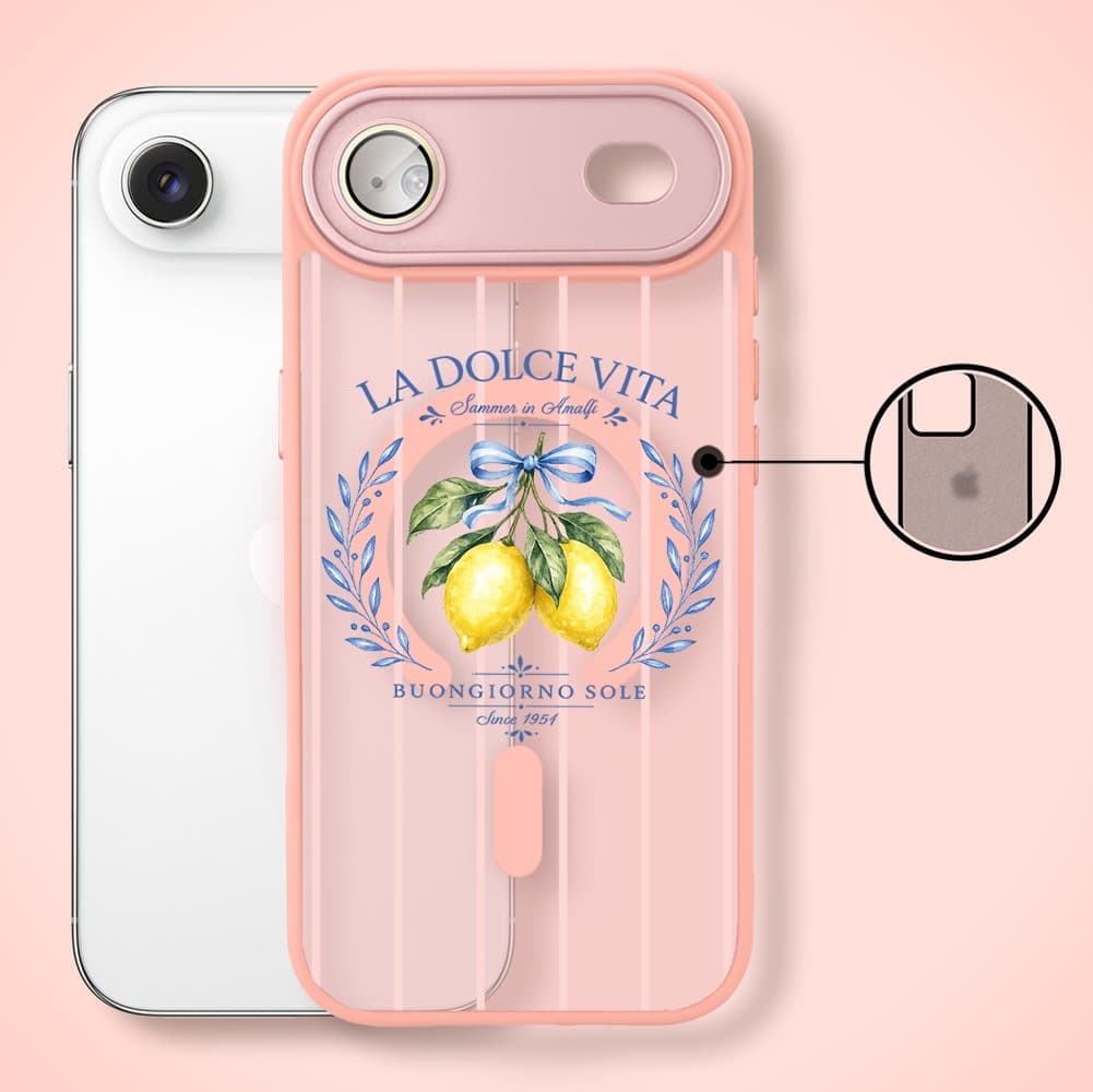 Etui do iPhone Air Color Flush z MagSafe, z osłoną aparatu, cytrynowa dolce vita, różowe (3)