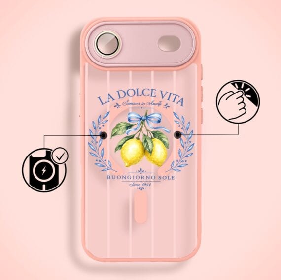 Etui do iPhone Air Color Flush z MagSafe, z osłoną aparatu, cytrynowa dolce vita, różowe (6)